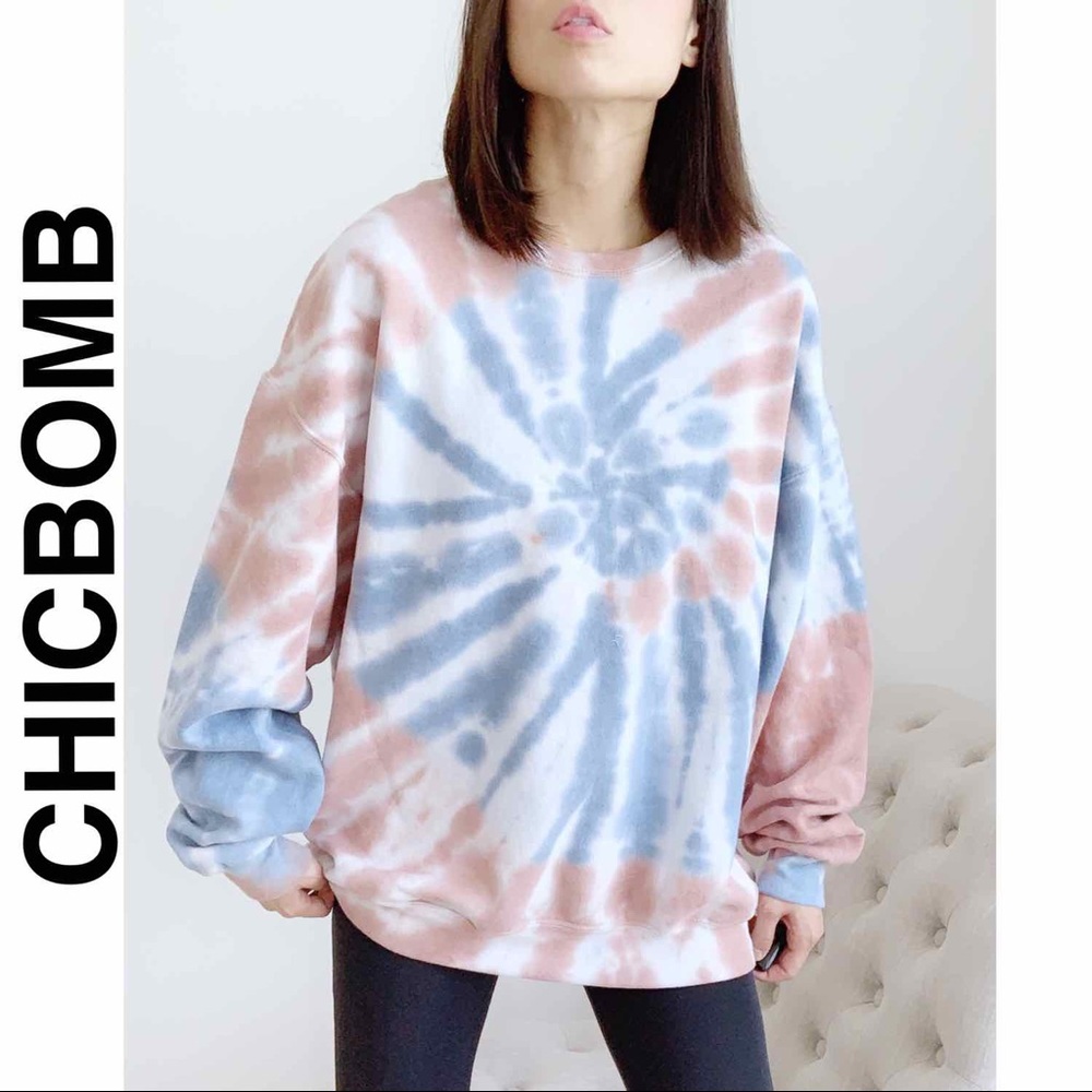 LUXE TIE-DYE sweater pullover top - Picture 2 of 5